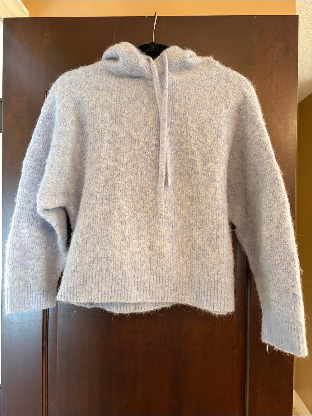 & Other Stories Alpaca Blend Hooded Ribbed Sweater Light Blue sz Small